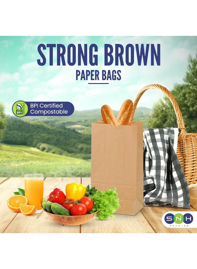 SNH Packing حقيبة ورقية SNH SOS رقم 8 متوسطة، قاع مسطح، كرافت للغداء والحفلات - 50 قطعة - Image 4